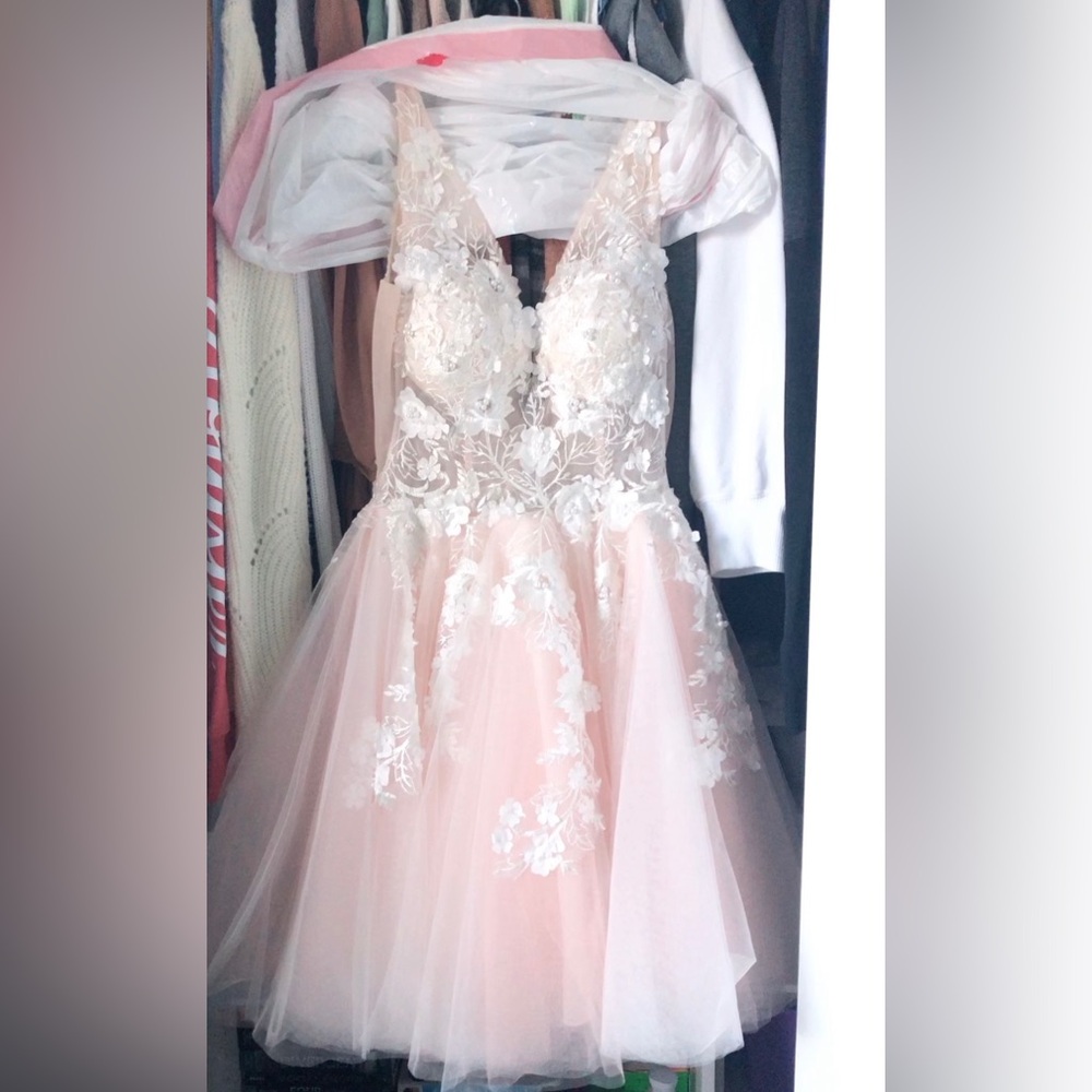 Jovani blush pink homecoming/prom dress - Picture 3 of 3